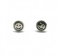E000763 Sterling silver earrings solid hallmarked 925 Emoticon smile 